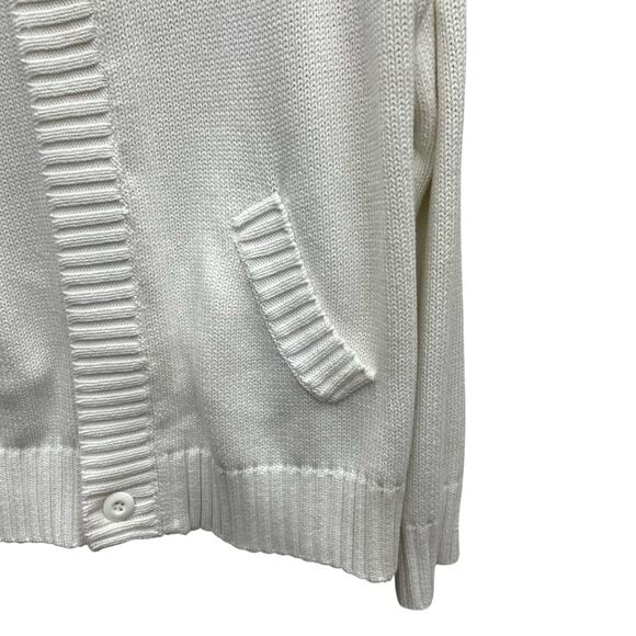 Croft & Barrow All Cotton White Full Zip Cardigan Size PM - Picture 4 of 10
